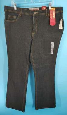 Faded Glory Womens Bootcut Jeans Size 18 tall Dark Wash Stretch Denim NWT Black